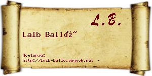 Laib Balló névjegykártya